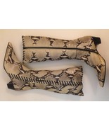 Python Snake Patterned Leather Boots Whip-stitching NIB $475 11 Nadine &amp;... - $289.99