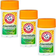 NEW Arm &amp; Hammer Essentials Solid Deodorant Clean Wide Stick 2.5 Ounces (3 Pack) - £16.86 GBP