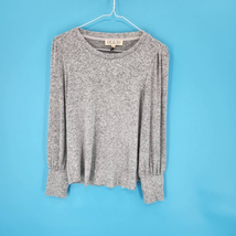 Pink Rose Womens Pullover Sweater Gray Marled Long Sleeve Scoop Neck M - £15.44 GBP