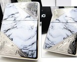 Platinum White Marble Silver Arabesque Double Sides ZIPPO Japan 2021 MIB - £56.68 GBP
