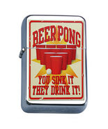 Vintage Poster D242 Flip Top Oil Lighter Wind Resistant Beer Pong Sink D... - $270.57 MXN