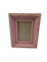 Pink Gold Rectangular w Carving Picture Photo Frame Free Standing - $15.37