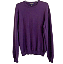 Brooks Brothers Sweater Mens L Purple Extra Fine Merino Wool Italian Cre... - $25.00
