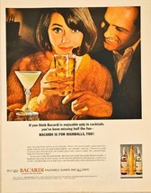 Barcardi is for highballs too!!Party fur coat husband lady-1964 Vintage ... - $10.88