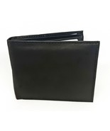 Mens Bi-fold Black Genuine Cow Leather Double Bills Compartment Wallet - €9,28 EUR
