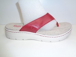 Born Size 11 M BERMUDA Red Leather Thongs Platform Sandals New Womens Shoes - £62.50 GBP