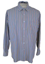 ALAN FLUSSER Men shirt DRESS long sleeve striped sz XL cotton button col... - £13.23 GBP