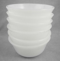 Glasbake Custard Cups White Milk Glass 6 Ramekin Dessert Prep Bowls Mid ... - $9.31