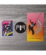 Repro 1990 Impel Marvel Spider-man Black Suit Card Official + Postcard &amp;... - $10.80