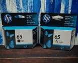 HP 65 Black Ink Cartridge &amp; HP 65 Tri-Color Ink NEW GENUINE Bundle EXP 9... - $29.39