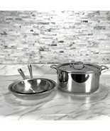 All-Clad D3 Stainless Steel 8 and 10 inch fry pans with 8 quart Stock Po... - $376.61 CAD