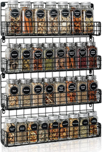 X-Cosrack Spice Rack Organizer Wall Mounted 4-Tier Stackable Hanging Spice Jars  - £27.54 GBP