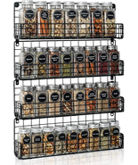 X-Cosrack Spice Rack Organizer Wall Mounted 4-Tier Stackable Hanging Spi... - £27.42 GBP