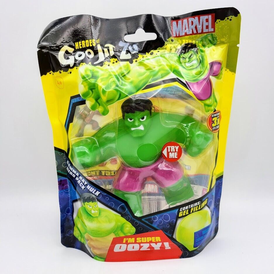 Heroes of Goo Jit Zu Marvel HULK Hero Pack Super Squishy Stretches 3X Size 2020 - $17.77