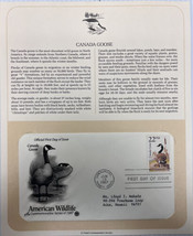 American Wildlife Mail Cover FDC &amp; Info Sheet Canadian Goose 1987 - £7.74 GBP