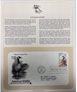 American Wildlife Mail Cover FDC &amp; Info Sheet Canadian Goose 1987 - £7.73 GBP