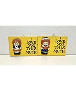 Set of 2 Vintage Raggedy Ann and Andy Wooden Wall Plaques I Love You Thi... - $176.88 MXN