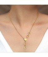 Heart Gold Necklace Drop Style 5 Hearts Valentines Day Love Chain New Tr... - $14.69