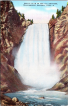 Great Falls Of The Yellowstone National Park Postcard - £7.70 GBP