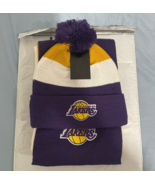 Lakers Los Angeles Basketball Beanie And Scarf Set 2 Pieces MSRP $50 LeBron - $33.38