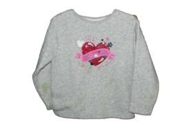GRANIMALS 4T over-the-head shirt gray w/red-pink heart (bx 2 -1) - $2.10