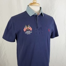 Vintage Polo Ralph Lauren Polo Shirt Men&#39;s Large Custom Slim Fit Cross F... - $47.99