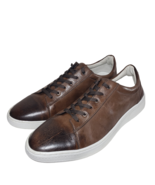 Sandro Moscoloni Mens Brown Lace Up Low Top Fashion Sneakers Casual Shoe... - £41.55 GBP