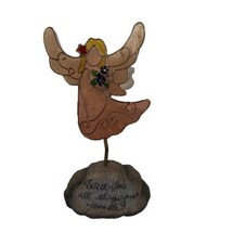 Stained Glass Angel With God All Things Possible A Rock Garden Figurine ❤️ M6 - £4.44 GBP