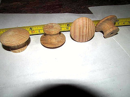 10 PIECES NEW UNFINISHED OAK 1&quot; ROUND WOOD CABINET KNOBS / PULLS KY - $9.95
