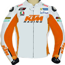 KTM Motorbike Racing Leather Jacket Biker MOTOGP Mens Motorcycle Leather Jackets - $179.99