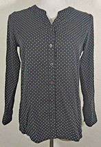 Croft and Barrow Womens Top Size PS Button Down Polka Dot Multicolor V Neck - $9.99