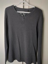 Buffalo David Bitton Men&#39;s Gray Henley Sweater XL - $10.91 CAD