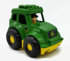 John Deere Mega Bloks Tractor w/ Driver Boy Preschool Farm Pretend Play Toy - £8.92 GBP