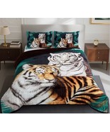 TIGERS GREEN COLOR BLANKET  WITH SHERPA VERY SOFTY THICK &amp; WARM 3 PCS QU... - $90.25 CAD