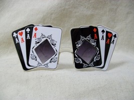 Fun Aces Playing Card Suit Costume Glasses Poker Face Gambler Casino Veg... - $183.51 MXN