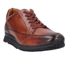 Bally Calf Brushed Brown Leather Low-Top Sneaker, Men&#39;s Leather Shoes Sz US 12 - £268.69 GBP