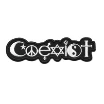 COEXIST IRON ON PATCH 4&quot; Embroidered Religious Tolerance Wold Peace Blac... - $3.50