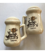 Colorado Salt And Pepper Shakers Deer Woods Vintage Brown - $9.10 CAD