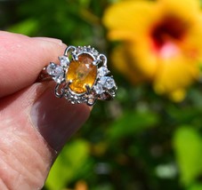 Ring Size 7. Yellowish Orange Sapphire. 3.23ct. Master Valuer Appraised: $965US - £353.51 GBP