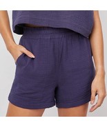 Rails Sz S Leighton Pull On Shorts Blue Organic Cotton High Rise Elastic... - €14,62 EUR