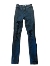 Women’s Abercrombie &amp; Fitch Black The Super Skinny High Rise Ripped Jean... - £17.39 GBP