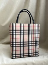 Burberry Nova Check Tote Bag Canvas Leather Plaid - $3,300.30 MXN