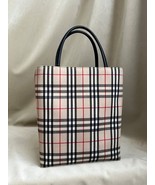 Burberry Nova Check Tote Bag Canvas Leather Plaid - $3,300.30 MXN