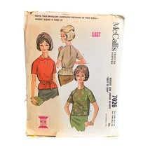 McCalls 7026 Vintage Sewing Pattern Easy Misses Shirt Size 16-18 - $9.02