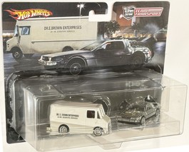 Delorean &amp; Van Custom Hot Wheels Team Transport Back To The Future Series w/RR - $166.21