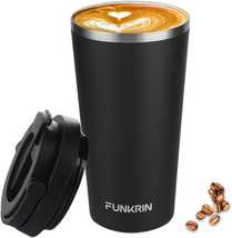 Insulated Coffee Mug with Ceramic Coating, 16Oz Iced Coffee Tumbler Cup ... - $32.09