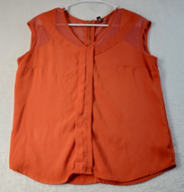 KUT from the Kloth Tank Top Women Small Orange Rayon Mesh Sleeveless Back zipper - $13.79