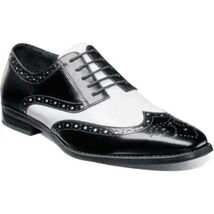 25092-111 Stacy Adams Tinsley Wingtip Oxford Men's Shoes Black White Lace Up image 3