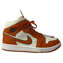 Nike Jordan 1 Mid Se Sport Spice Sneakers In Orange Leather Men Coral Si... - $136.80