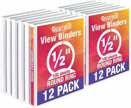 Samsill - I08517C - Economy 1/2&quot; View Ring Binder - Pack of 12 - White - £43.41 GBP